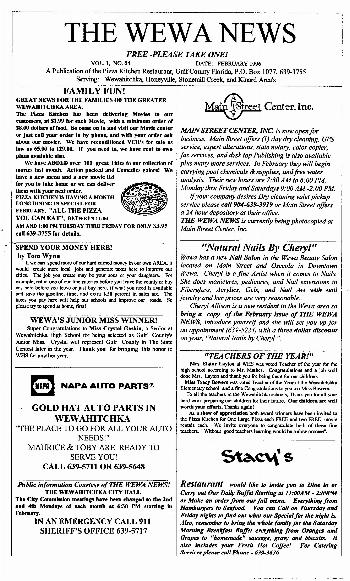 The Wewa News — Volume 1, Issue 4, Page 1
