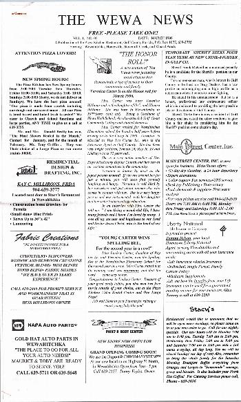 The Wewa News — Volume 1, Issue 5, Page 1