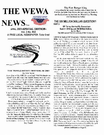 The Wewa News — Volume 3, Issue 2, Page 1