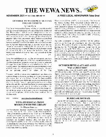 The Wewa News — Volume 3, Issue 9, Page 1