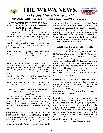 The Wewa News — Volume 4, Issue 11, Page 1
