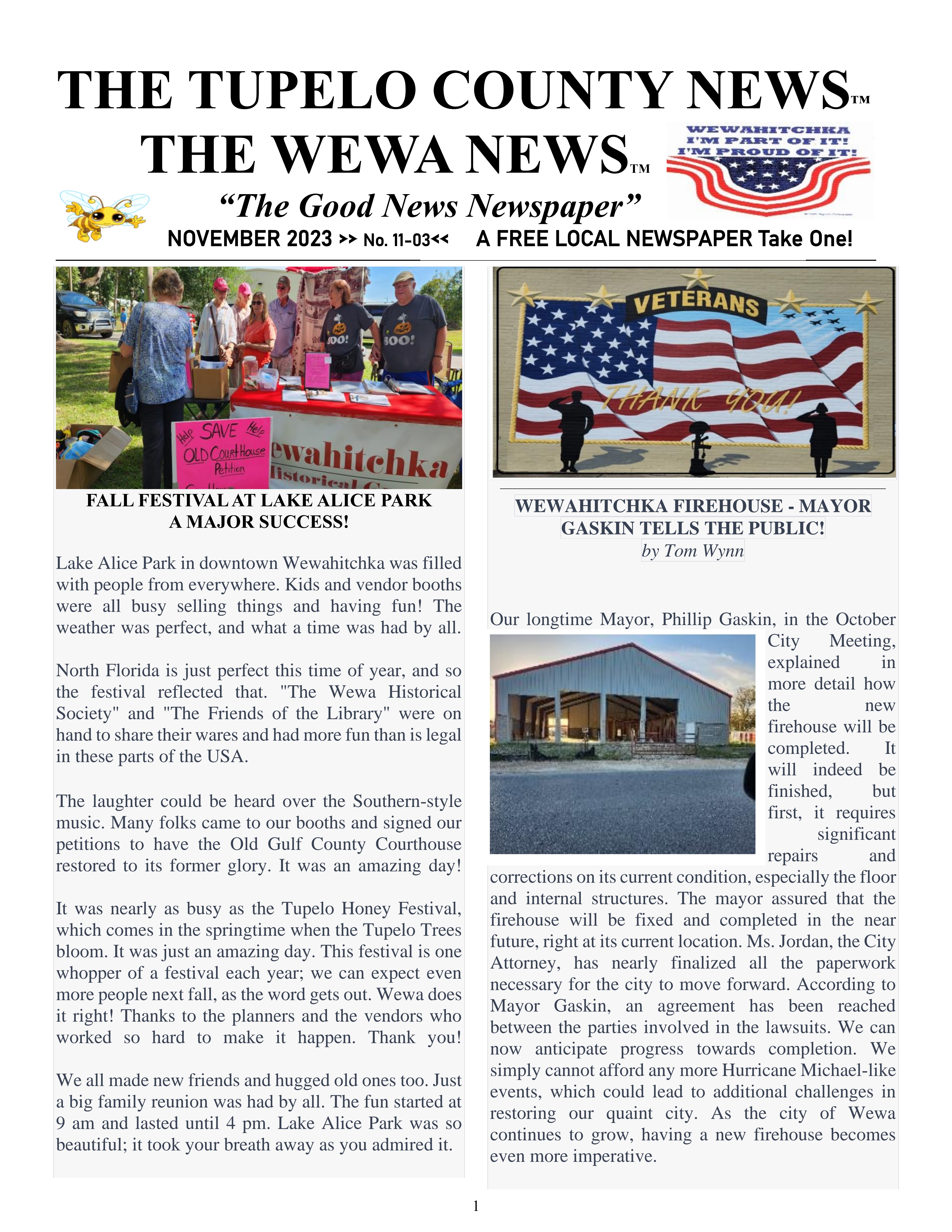 The Wewa News — Volume 5, Issue 11, Page 1