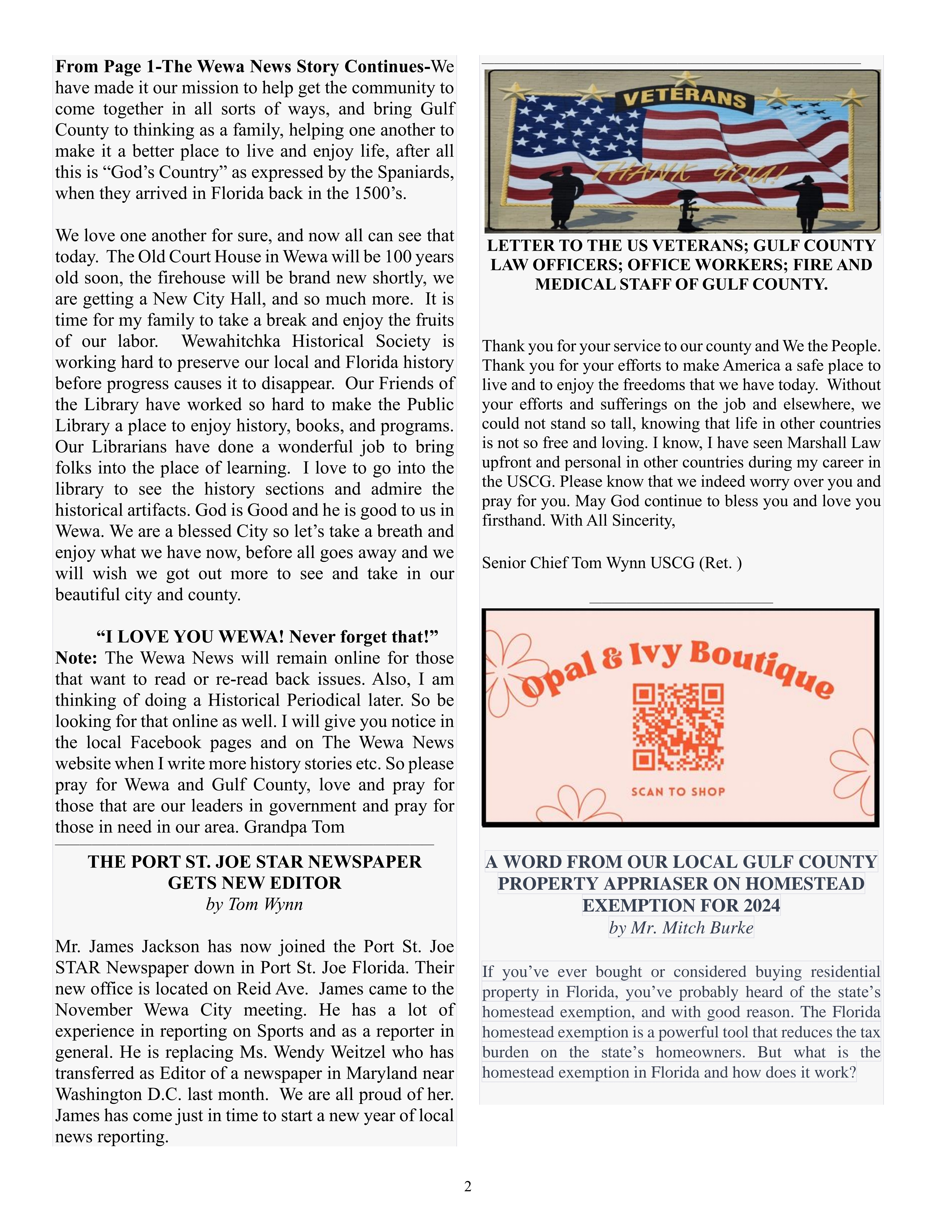 The Wewa News — Volume 5, Issue 12, Page 2