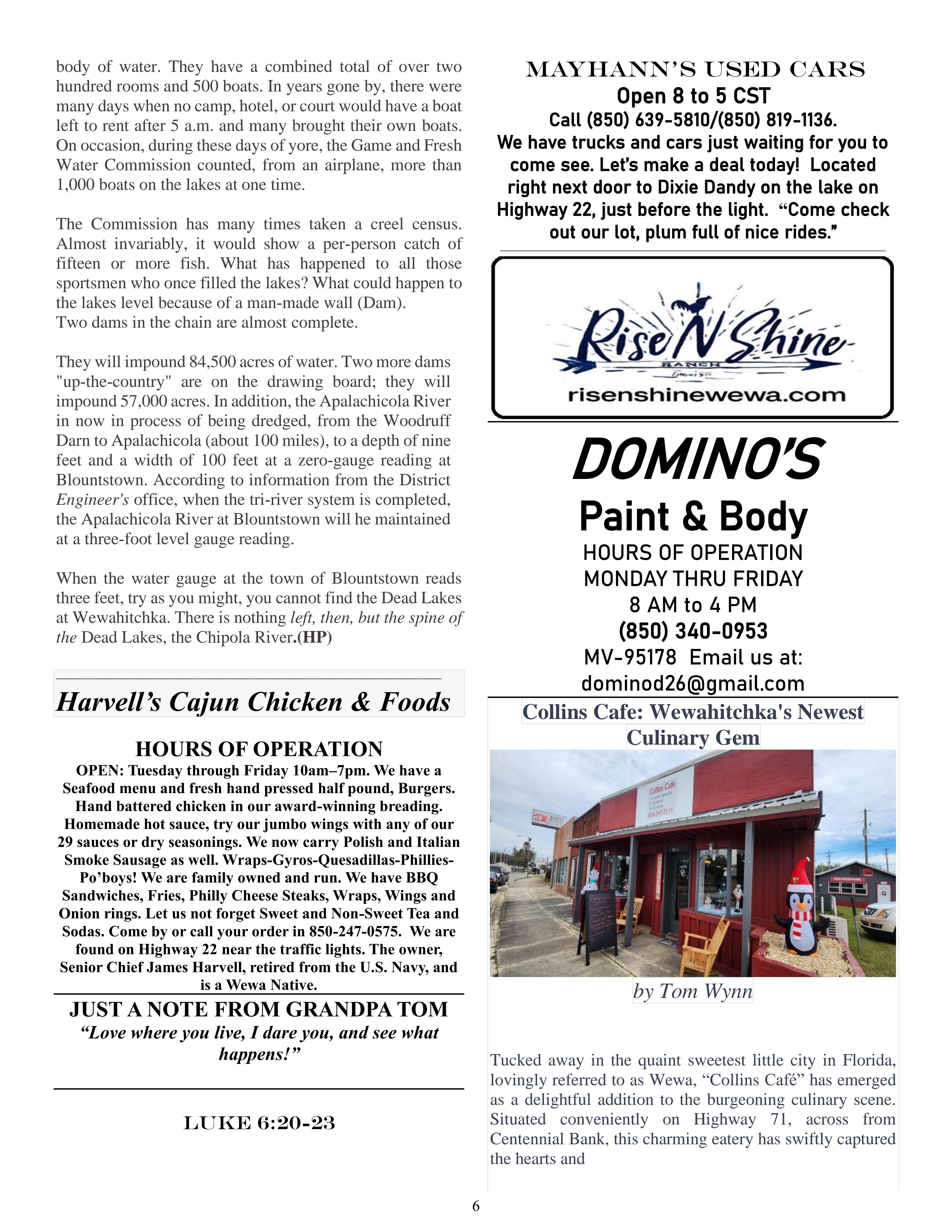 The Wewa News — Volume 5, Issue 12, Page 6