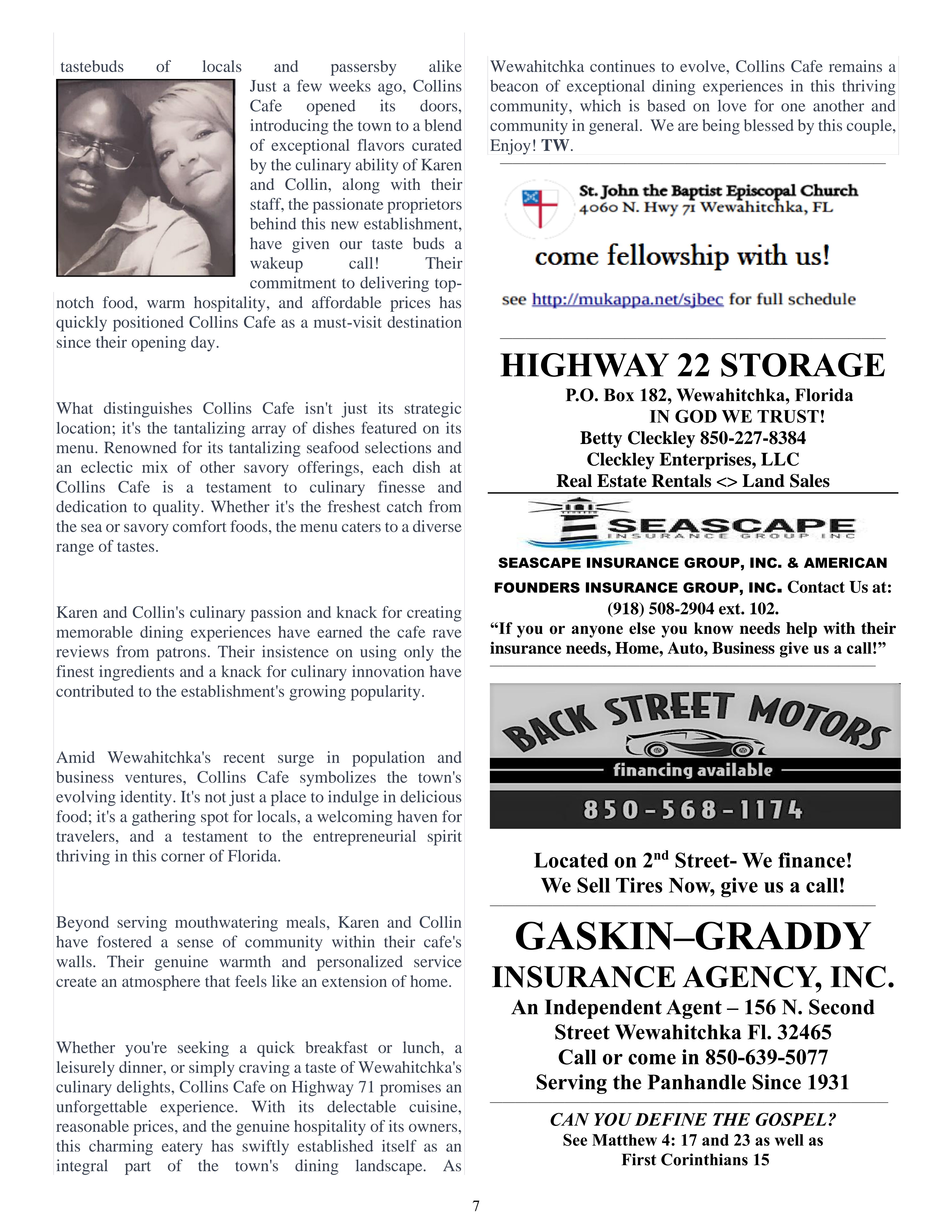 The Wewa News — Volume 5, Issue 12, Page 7