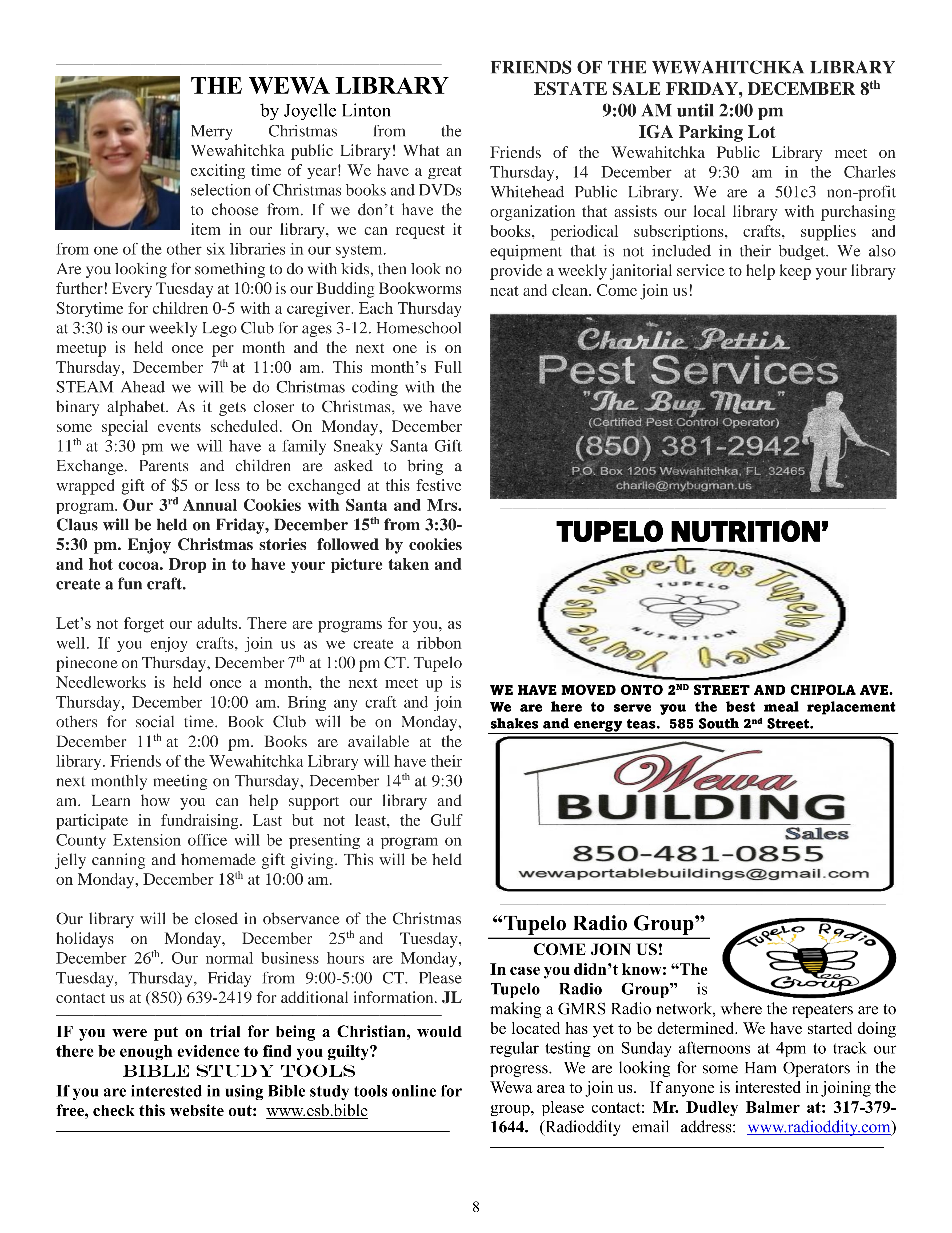 The Wewa News — Volume 5, Issue 12, Page 8