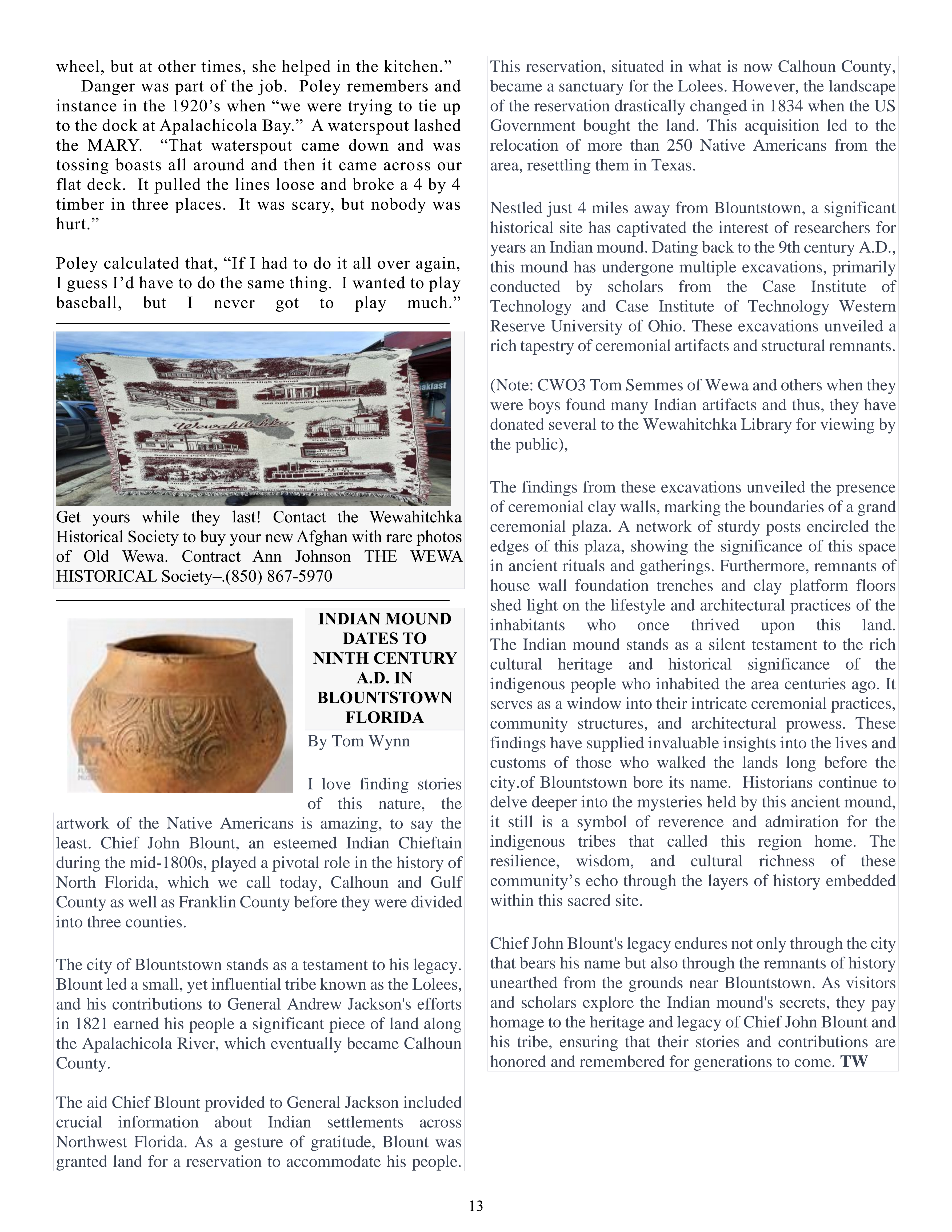 The Wewa News — Volume 5, Issue 12, Page 13