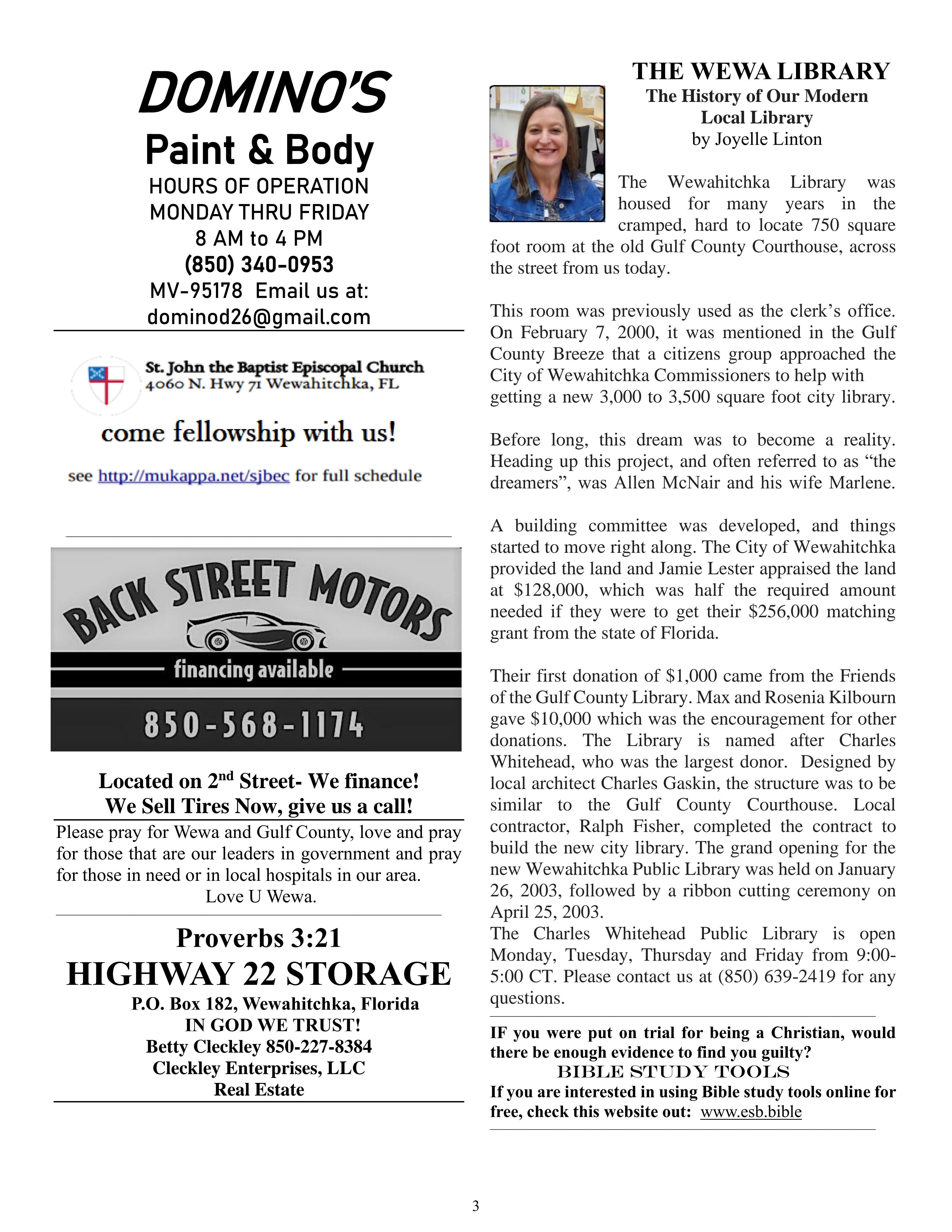 The Wewa News — Volume 6, Issue 2, Page 3