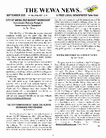 The Wewa News — Volume 3, Issue 7, Page 1