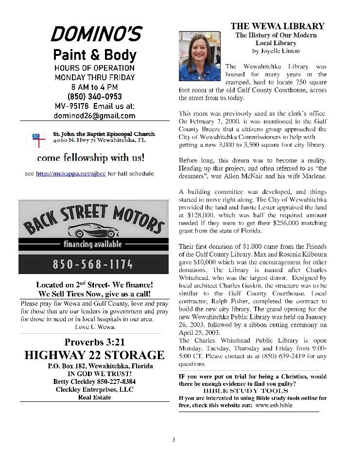 The Wewa News &mdash; Volume 6, Issue 1, Page 3