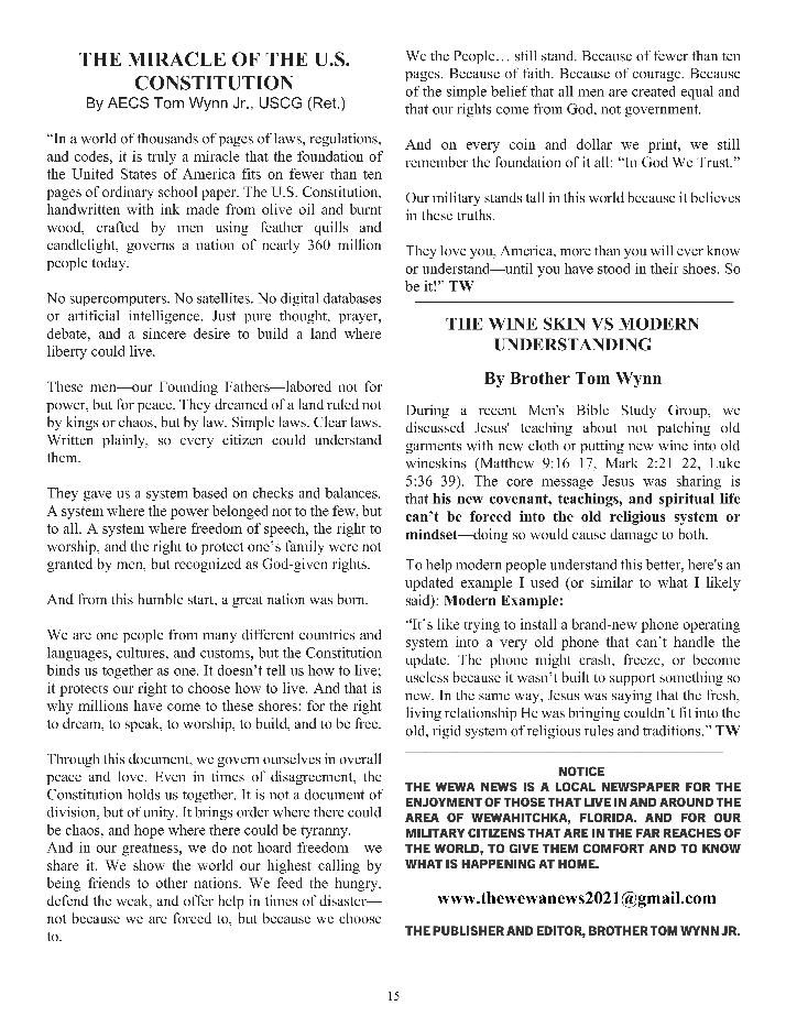 The Wewa News — Volume 7, Issue 3, Page 15