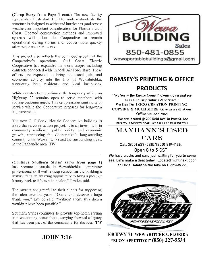 The Wewa News &mdash; Volume 8, Issue 1, Page 2