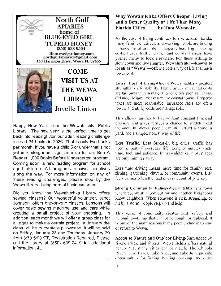 The Wewa News &mdash; Volume 8, Issue 1, Page 4