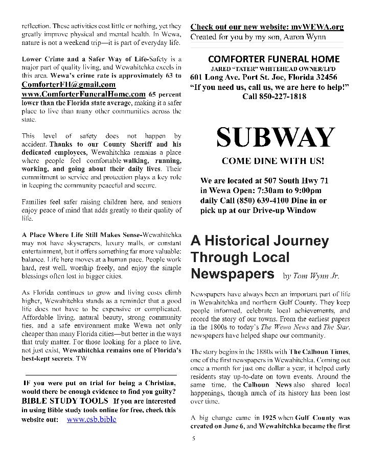 The Wewa News &mdash; Volume 8, Issue 1, Page 5