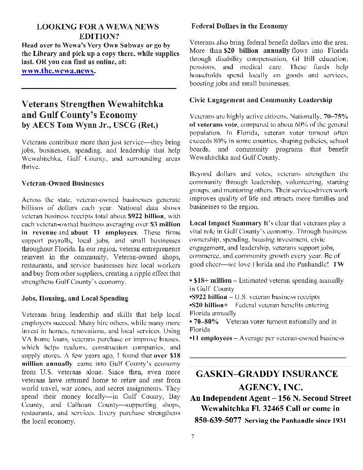 The Wewa News &mdash; Volume 8, Issue 1, Page 7