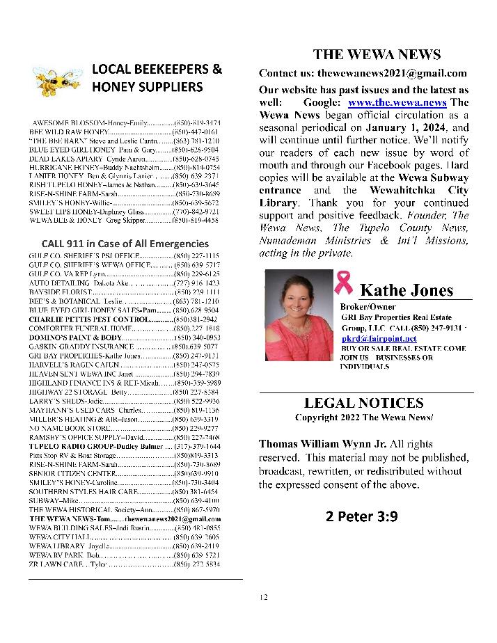 The Wewa News &mdash; Volume 8, Issue 1, Page 12