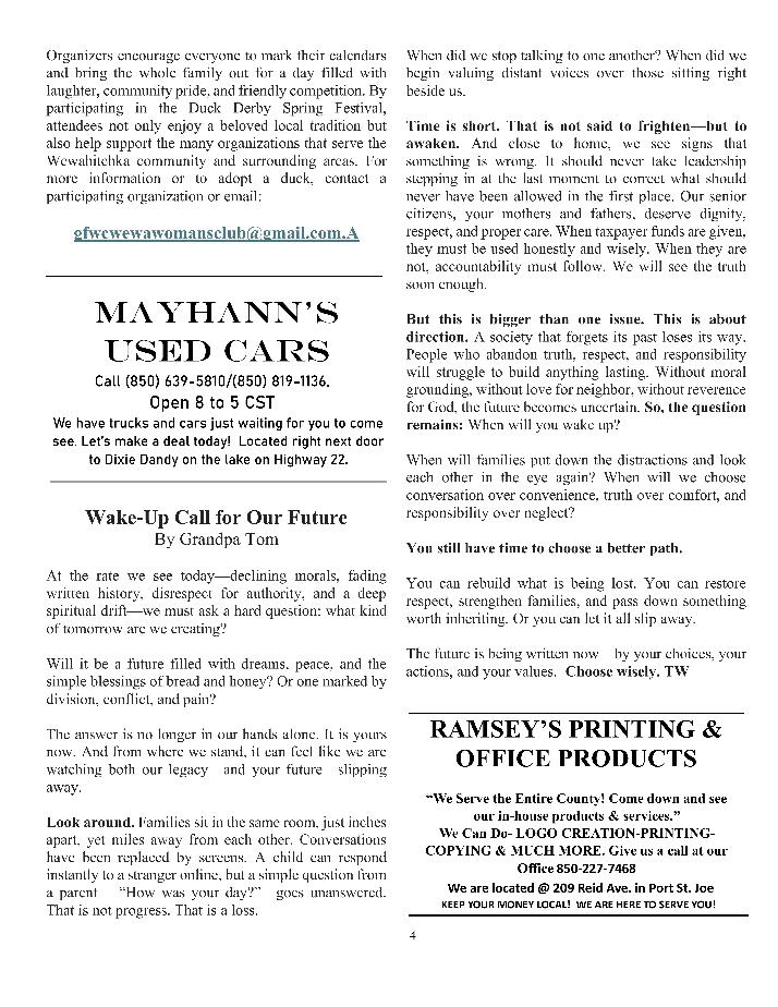 The Wewa News &mdash; Volume 8, Issue 2, Page 4