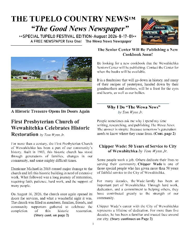 The Wewa News &mdash; Volume 8, Issue 5, Page 1