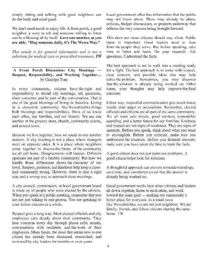 The Wewa News &mdash; Volume 8, Issue 5, Page 6