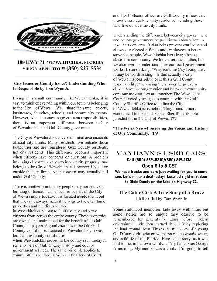 The Wewa News &mdash; Volume 8, Issue 5, Page 7